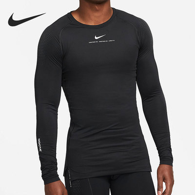 耐克男子字母修身印花长袖T恤