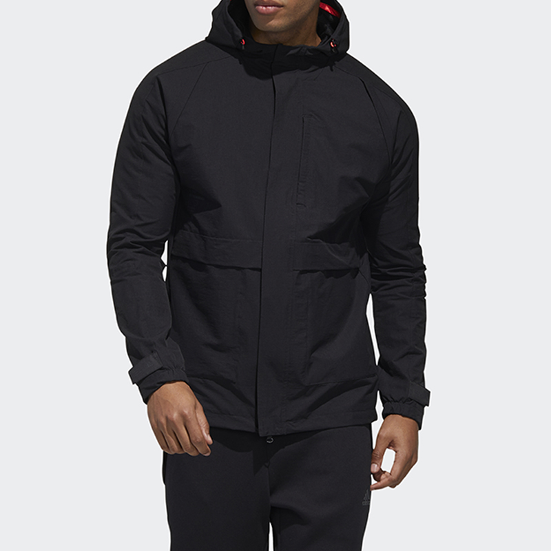 阿迪达斯男子连帽运动夹克外套