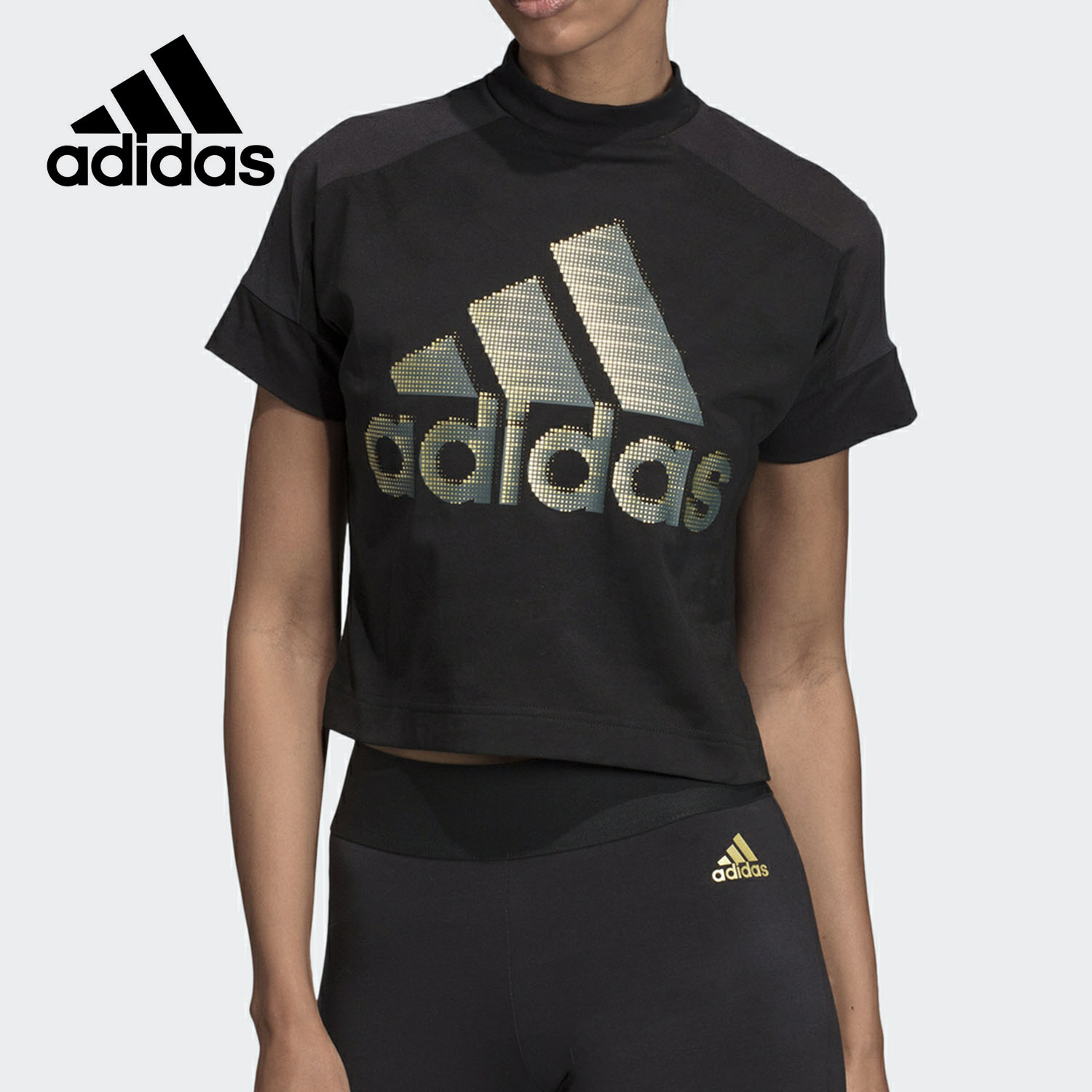 Adidas/阿迪达斯正品春秋新款女子休闲圆领短袖运动T恤DZ8675