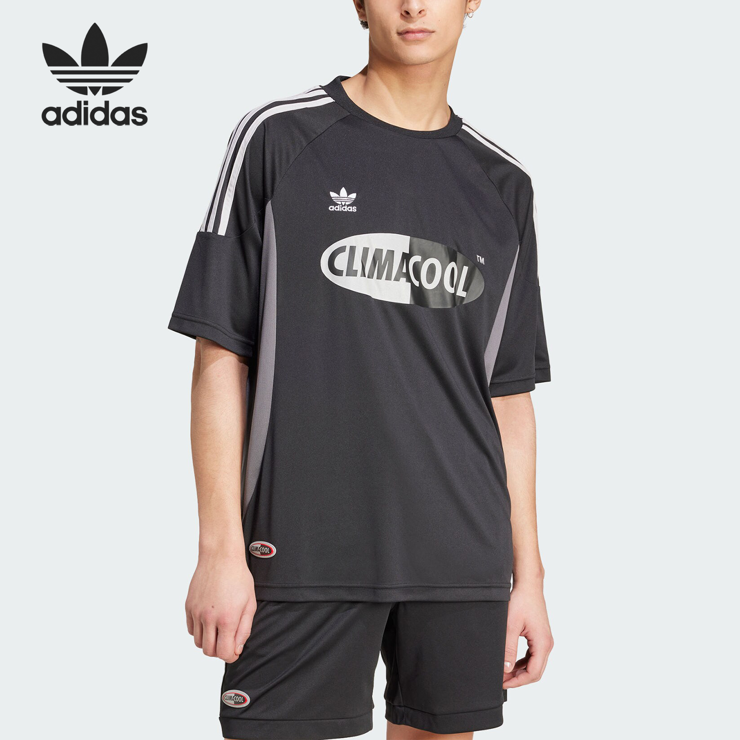 阿迪达斯男士宽松短袖球衣