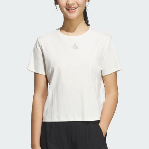 Adidas/阿迪达斯正品2025夏新款女士经典短款简约短袖T恤JM8819