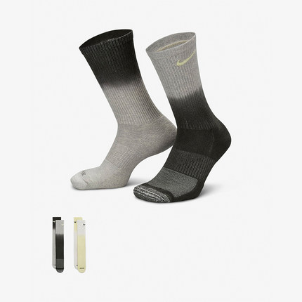 Nike/耐克正品秋季款男女针织透气经典运动袜两双装FQ1355-901