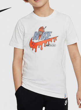 Nike/耐克正品新款大童柔软舒适透气休闲运动短袖FV5414-100