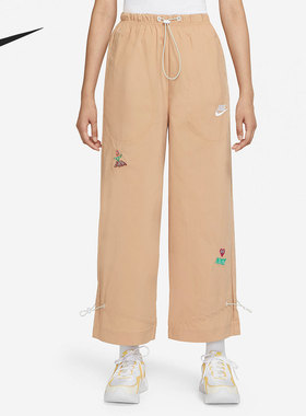 Nike/耐克官方正品女子运动休闲直筒宽松抽带阔腿长裤 DM7910-200