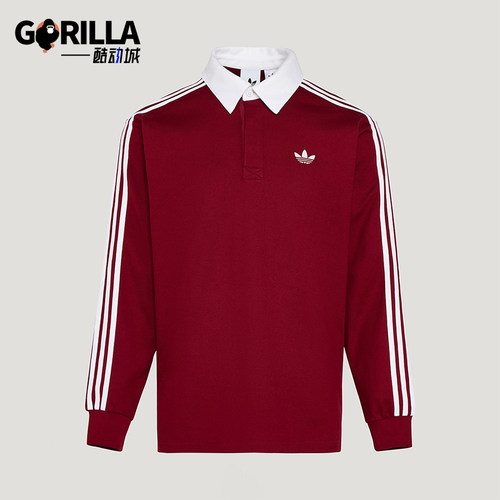 Adidas/阿迪达斯正品三叶草男士宽松经典运动长袖POLO衫KG3905