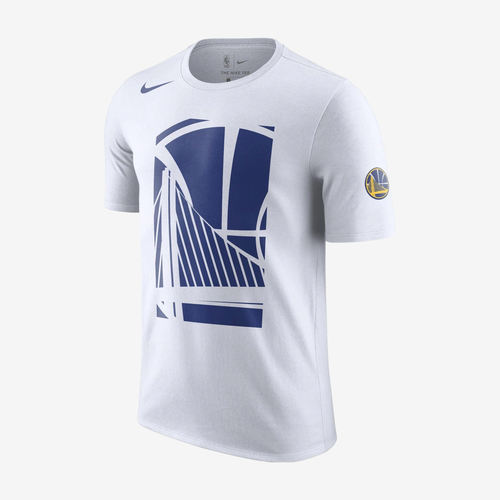 Nike耐克正品NBA金州勇士队男速干印花圆领短袖T恤AJ2444-100