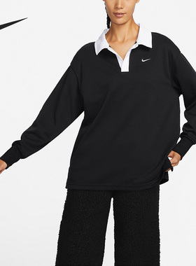 Nike/耐克正品秋季新款女子运动休闲舒适翻领套头卫衣FB8721