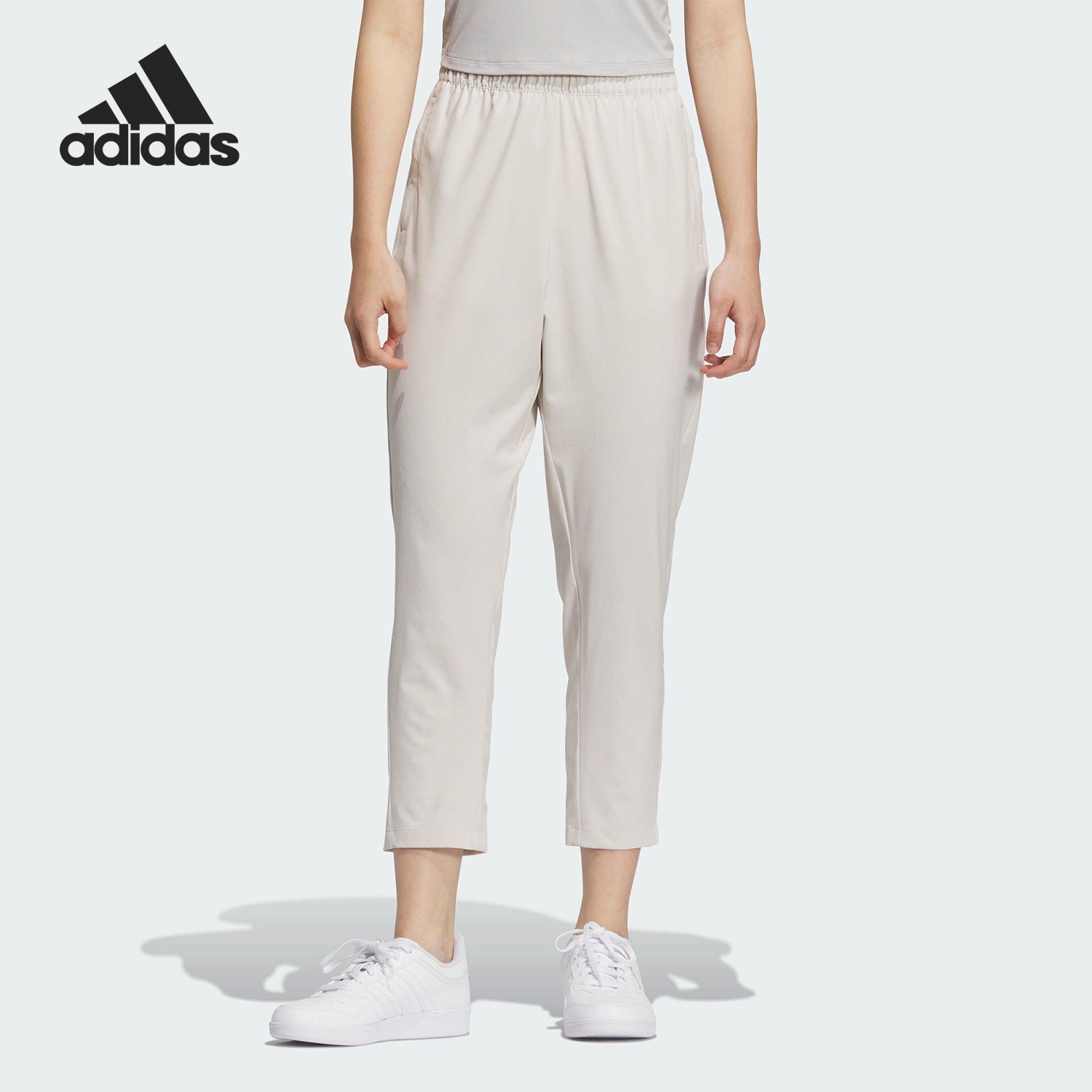 Adidas/阿迪达斯正品2025新款女士梭织运动经典休闲九分裤KC1484
