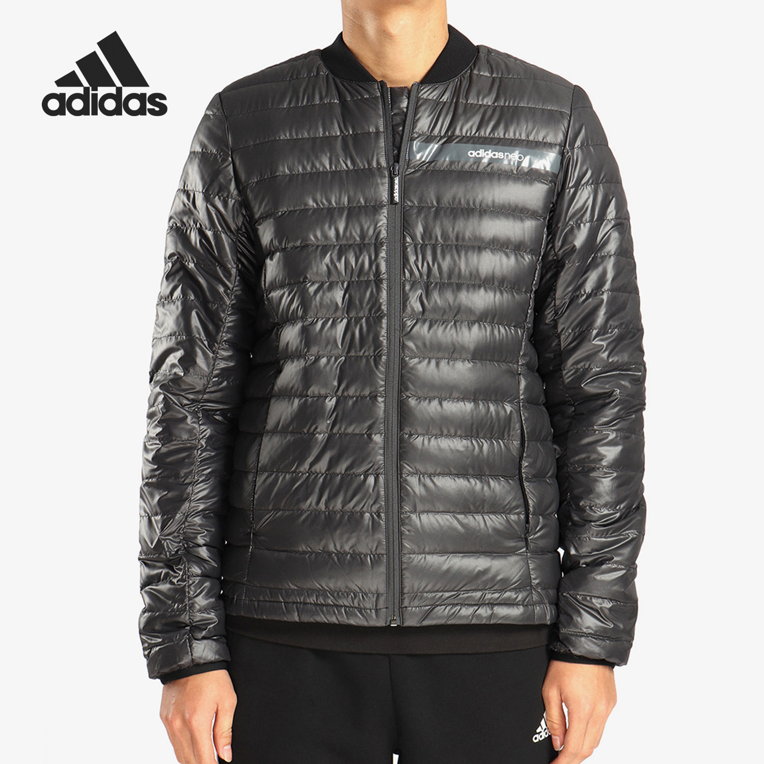 阿迪达斯男士保暖简约羽绒服