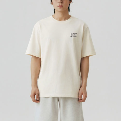Skechers斯凯奇正品男女透气短袖宽松圆领运动T恤L126U038-0074