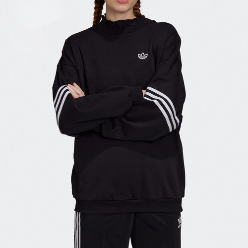 Adidas/阿迪达斯正品三叶草RUFFLE CREW女子荷叶边卫衣 FU3802