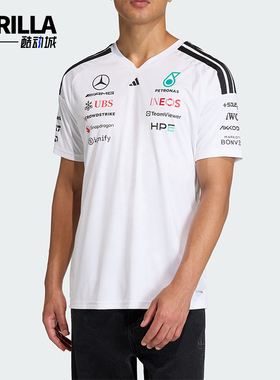 Adidas/阿迪达斯正品新款男白黑色赛车观赛速干经典短袖T恤KF0160