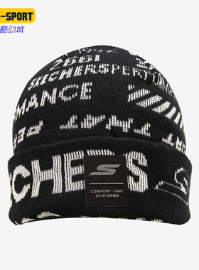 Skechers/斯凯奇正品新款男女运动保暖印花针织帽P422U008