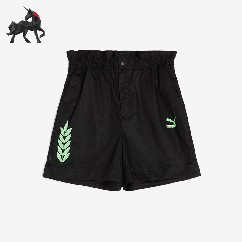 Puma/彪马正品夏季款女士休闲轻盈透气印花运动耐穿短裤626621-01