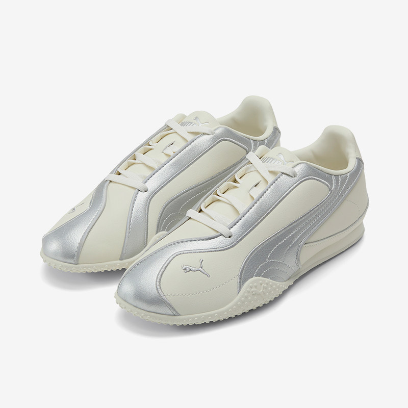 Puma/彪马正品BellaV2头层牛皮女银光白复古经典运动鞋404043-02