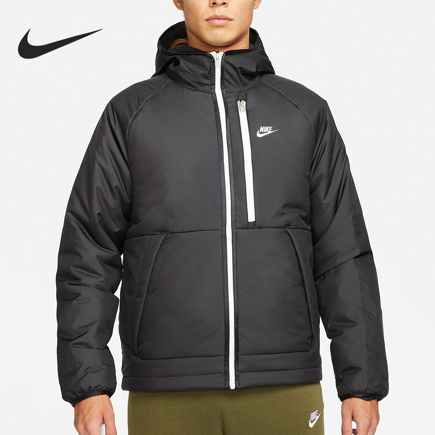 Nike/耐克官方正品休闲男子时尚运动拼接防风保暖棉服 DD6858-010