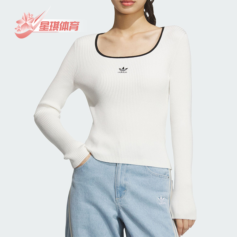 阿迪达斯女士简约针织户外T恤