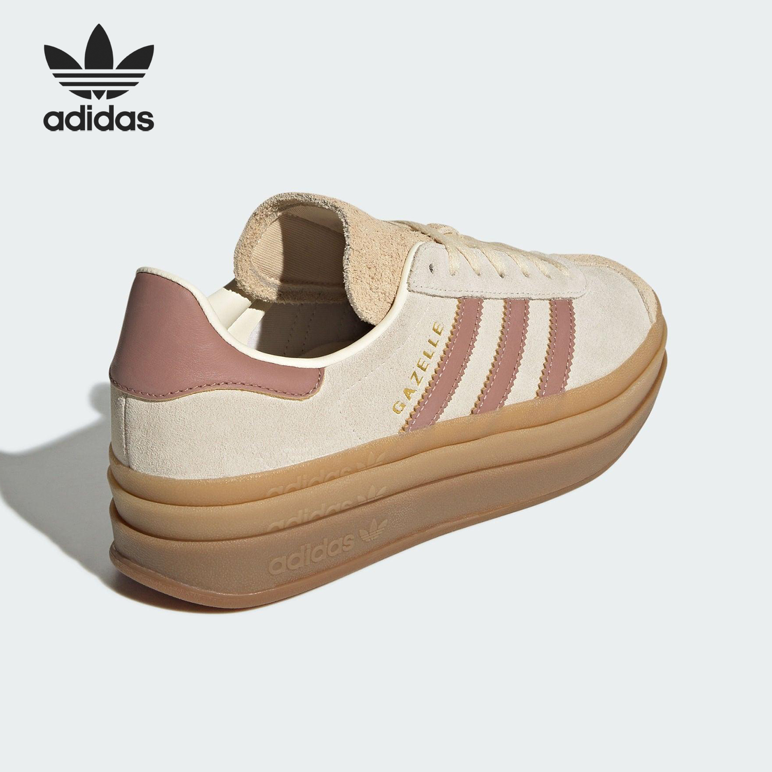 Adidas/阿迪达斯正品三叶草女士绒面革厚底经典板鞋JS3893