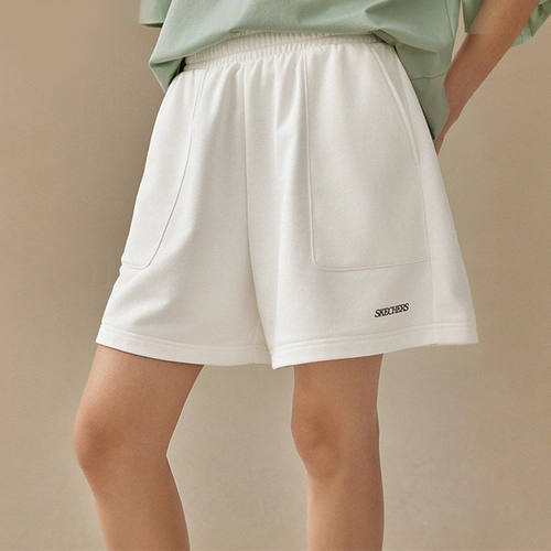 Skechers/斯凯奇正品夏季款女士印花松紧简约针织短裤L225W232