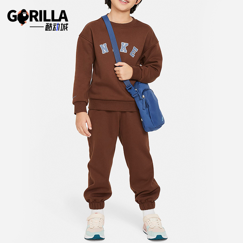 耐克正品小童加绒运动套装