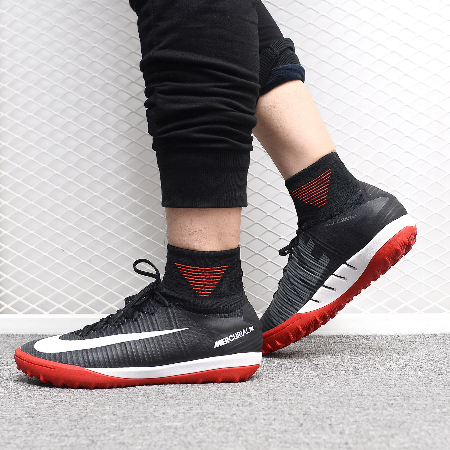 Nike/耐克正品MERCURIALX TF 碎钉袜套高帮男足球鞋831977