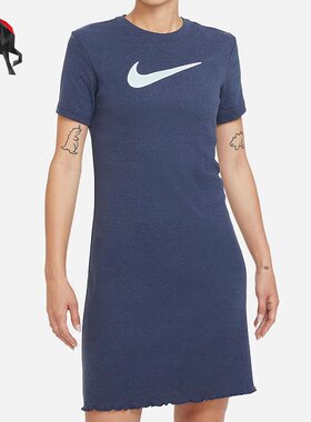 Nike/耐克正品 女子时尚休闲简约舒适短袖运动连衣裙 DD4809-437