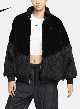 Nike/耐克官方正品运动女士拼接时尚潮流立领夹克外套HV8464-010