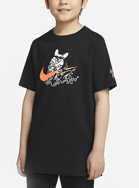 Nike/耐克正品JORDAN大童运动针织印花休闲圆领短袖FV1132-010