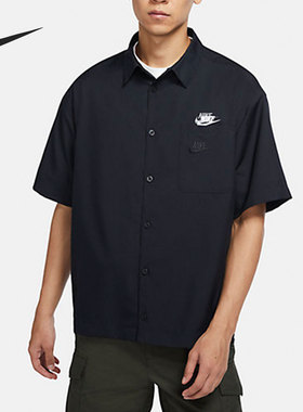 Nike/耐克正品 SWOOSH 印花男子宽松舒适透气翻领短袖 DX6308-010