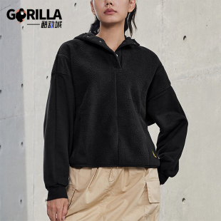 女士加绒休闲宽松连帽卫衣GT0147 新款 Adidas 阿迪达斯正品