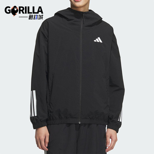Adidas/阿迪达斯正品新款男士梭织透气经典连帽夹克外套KC3926