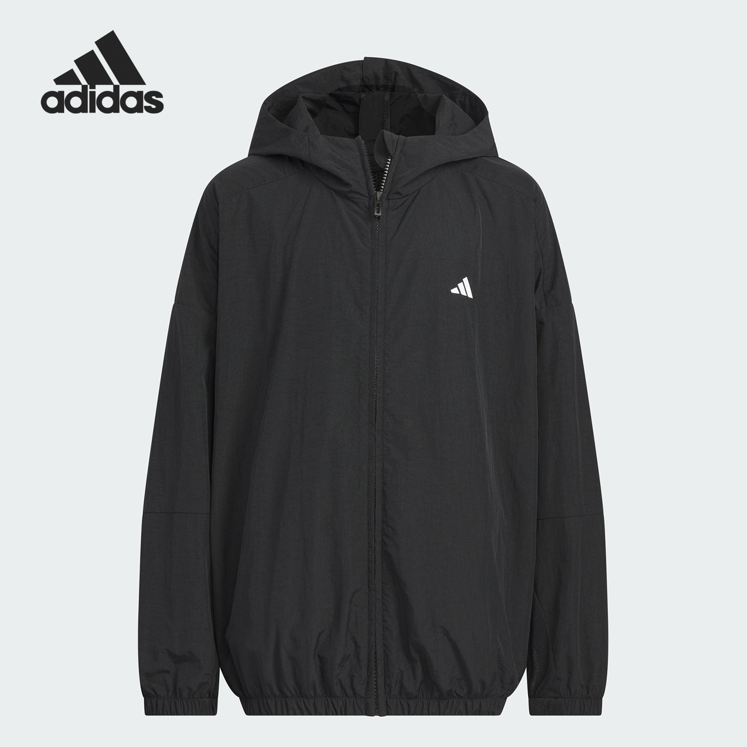 Adidas/阿迪达斯正品2025儿童连帽宽松休闲户外外套KC8464