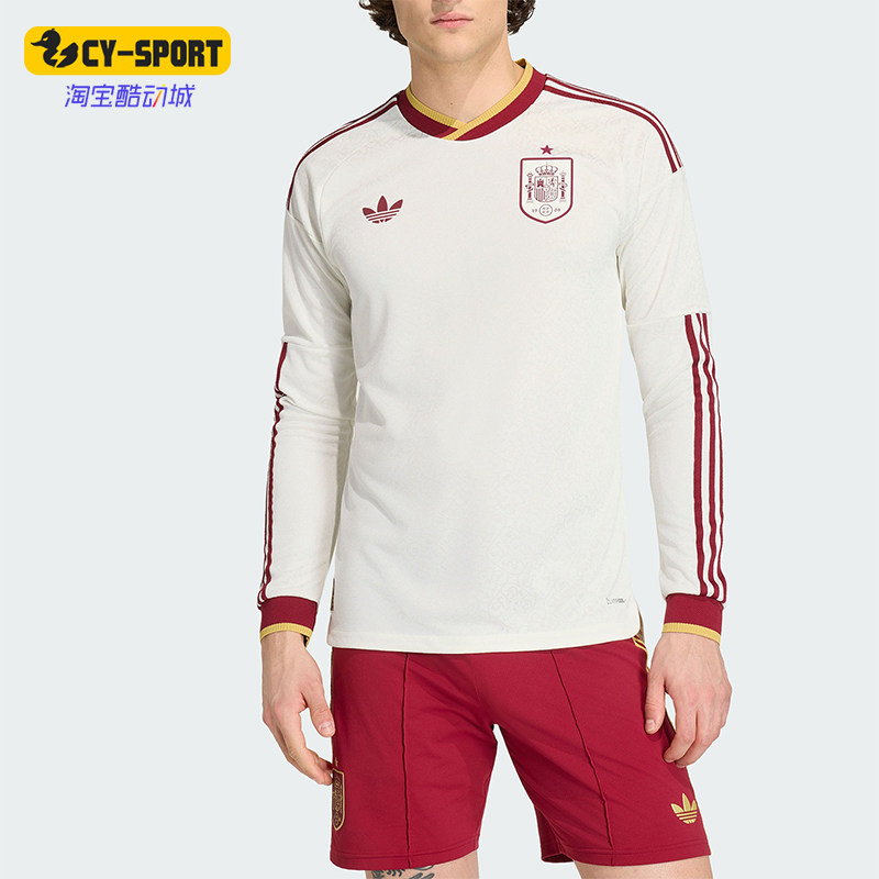 Adidas/阿迪达斯正品三叶草男士复古足球球衣舒适长袖T恤KA1957