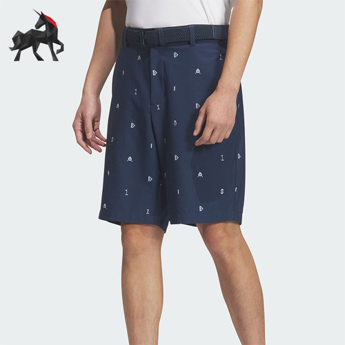 Adidas/阿迪达斯正品夏季男士运动高尔夫时尚印花宽松短裤JZ4393