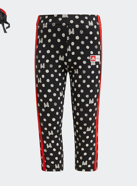 Adidas/阿迪达斯正品2025小童舒适时尚印花紧身运动长裤GN4936