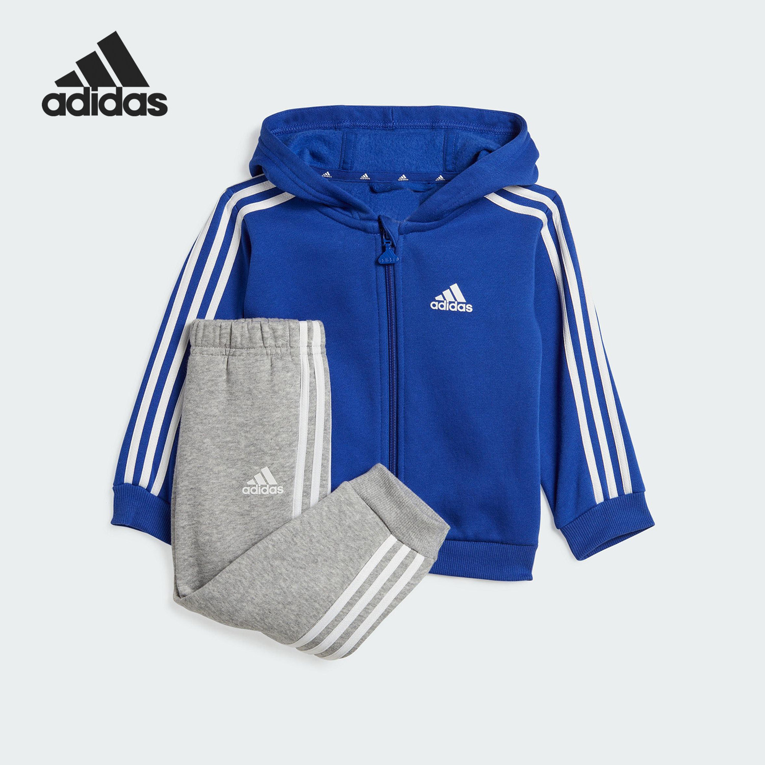 Adidas/阿迪达斯官方正品2025秋季款婴童运动日常慢跑套装IB4763