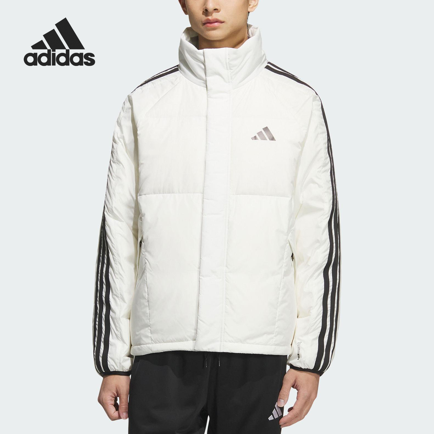 阿迪达斯男士保暖立领羽绒服
