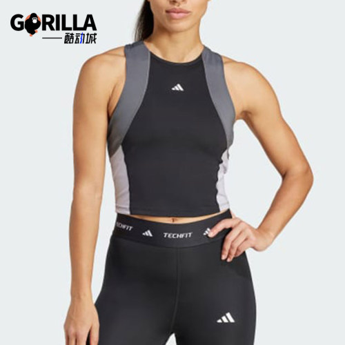 Adidas/阿迪达斯正品TECHFIT女士圆领运动训练经典无袖T恤IK7916