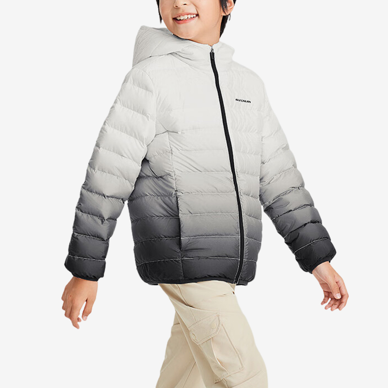 斯凯奇儿童渐变时尚连帽羽绒服