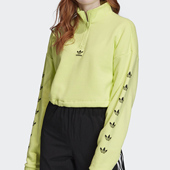 阿迪达斯正品 半拉链串标卫衣 春季 女子短款 FT1819 新款 Adidas