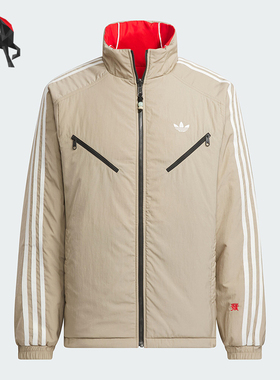 Adidas/阿迪达斯正品三叶草男士立领双面穿棉服外套KA0822