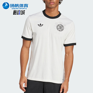 阿迪达斯正品 复古足球短袖 2025夏季 经典 JY0247 三叶草男士 Adidas