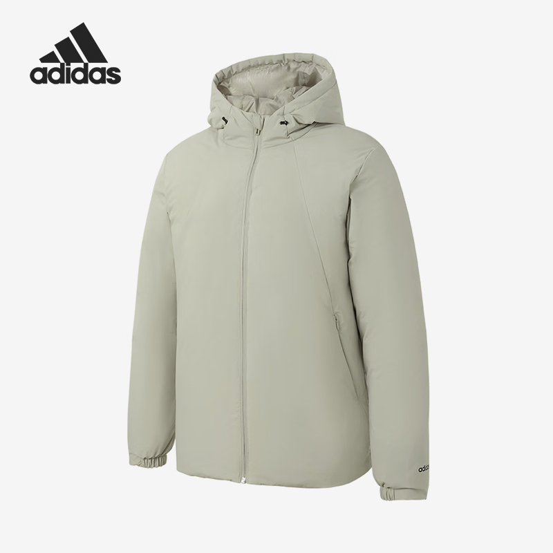 Adidas/阿迪达斯正品2025男士户外保暖连帽运动羽绒服JL9571