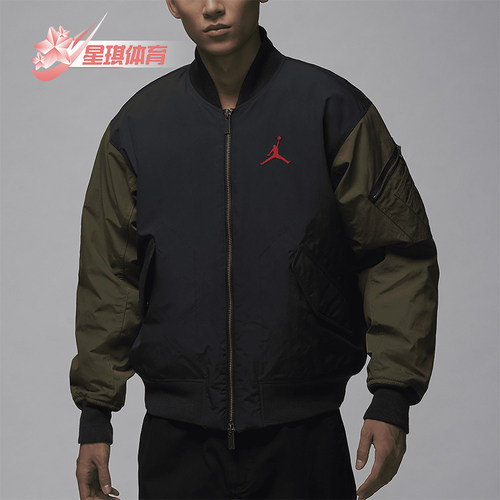 耐克男士运动拼接印花保暖棉服