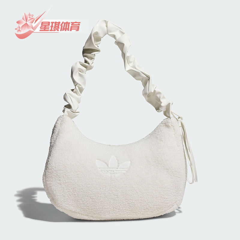 Adidas/阿迪达斯正品三叶草女士休闲仿羊羔绒经典运动拎包KS8838