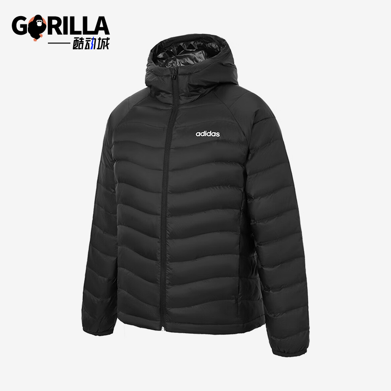 Adidas/阿迪达斯正品FW24男女休闲连帽保暖耐穿运动羽绒服JW1682
