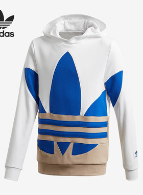 Adidas/阿迪达斯正品三叶草儿童LOGO运动休闲连帽卫衣 GE1978