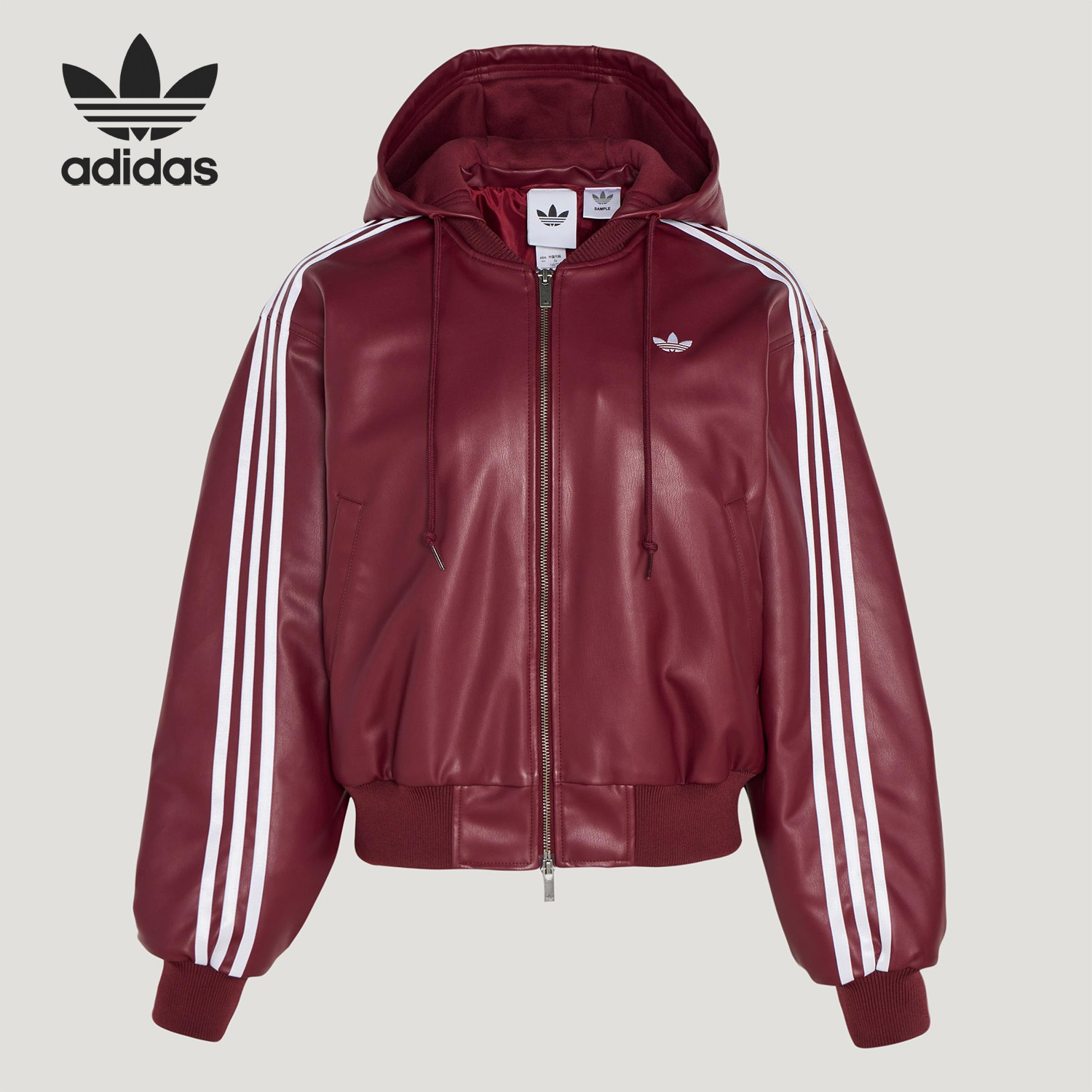 Adidas/阿迪达斯官方正品三叶草女士连帽保暖运动休闲棉服KU6858