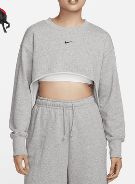 Nike/耐克正品女子运动透气休闲圆领短款卫衣FB8265-063
