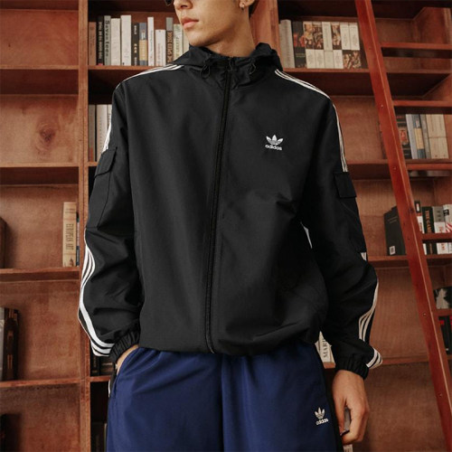 Adidas/阿迪达斯正品三叶草男女拉链经典运动连帽夹克外套KB1945